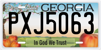 GA license plate PXJ5063