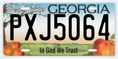 GA license plate PXJ5064