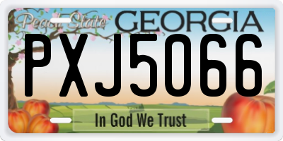 GA license plate PXJ5066