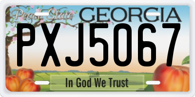 GA license plate PXJ5067