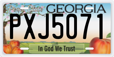 GA license plate PXJ5071