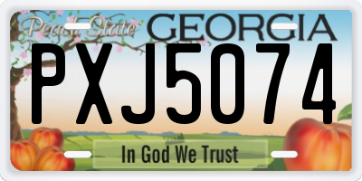 GA license plate PXJ5074