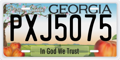 GA license plate PXJ5075