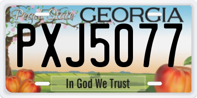 GA license plate PXJ5077