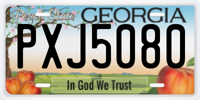 GA license plate PXJ5080