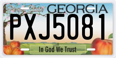 GA license plate PXJ5081