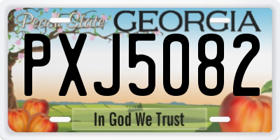 GA license plate PXJ5082