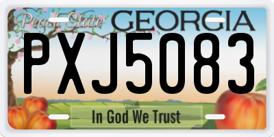 GA license plate PXJ5083