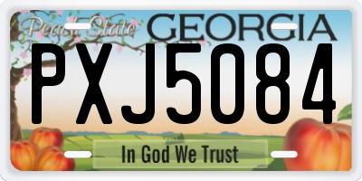 GA license plate PXJ5084