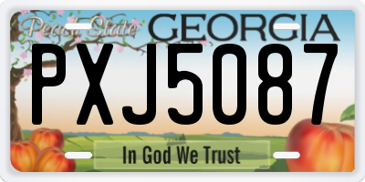 GA license plate PXJ5087