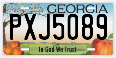 GA license plate PXJ5089