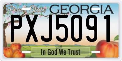 GA license plate PXJ5091