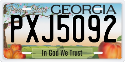 GA license plate PXJ5092
