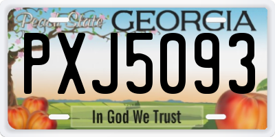 GA license plate PXJ5093