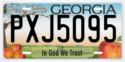 GA license plate PXJ5095