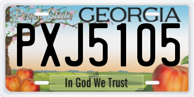 GA license plate PXJ5105