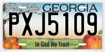 GA license plate PXJ5109