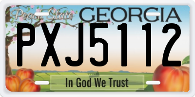GA license plate PXJ5112