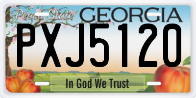 GA license plate PXJ5120