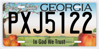 GA license plate PXJ5122