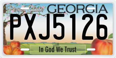 GA license plate PXJ5126