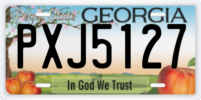 GA license plate PXJ5127
