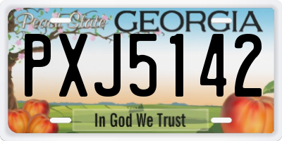 GA license plate PXJ5142