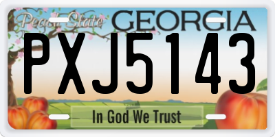 GA license plate PXJ5143