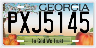 GA license plate PXJ5145