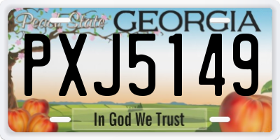 GA license plate PXJ5149