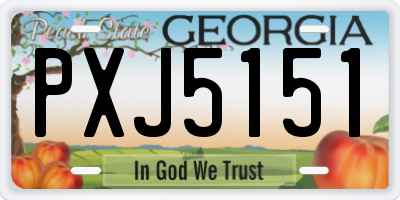 GA license plate PXJ5151