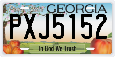 GA license plate PXJ5152