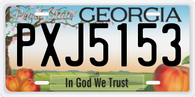 GA license plate PXJ5153