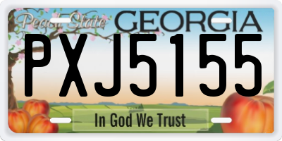 GA license plate PXJ5155