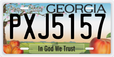 GA license plate PXJ5157