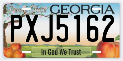 GA license plate PXJ5162