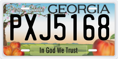 GA license plate PXJ5168