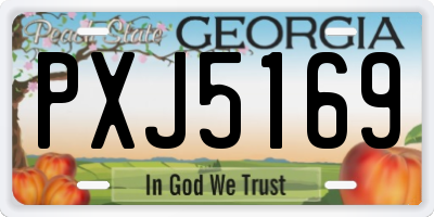 GA license plate PXJ5169