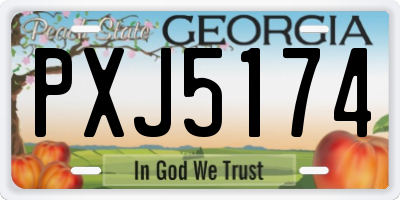 GA license plate PXJ5174