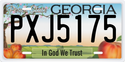 GA license plate PXJ5175