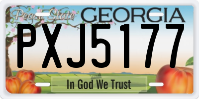 GA license plate PXJ5177