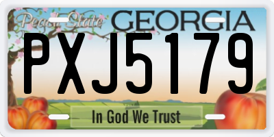 GA license plate PXJ5179