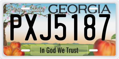 GA license plate PXJ5187
