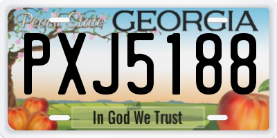 GA license plate PXJ5188