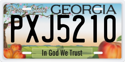 GA license plate PXJ5210