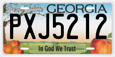 GA license plate PXJ5212