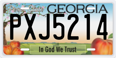 GA license plate PXJ5214