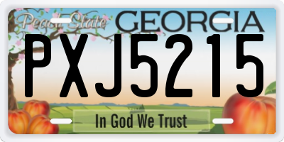 GA license plate PXJ5215