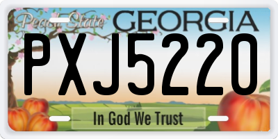 GA license plate PXJ5220