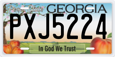 GA license plate PXJ5224
